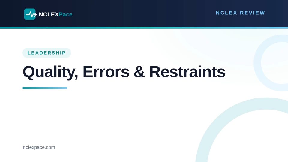 Quality Improvement, Errors and Restraints