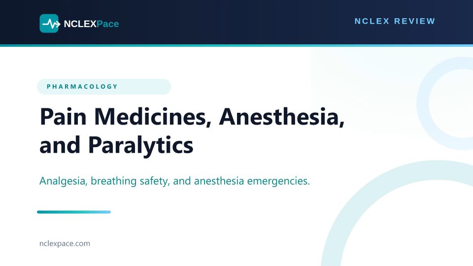 Pain Medicines Anesthesia and Paralytics NCLEX Review